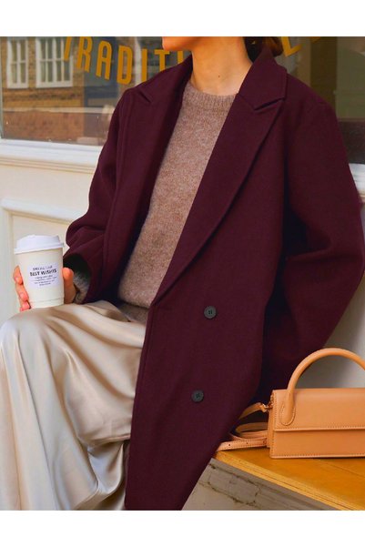Evendi Coat, Burgundy