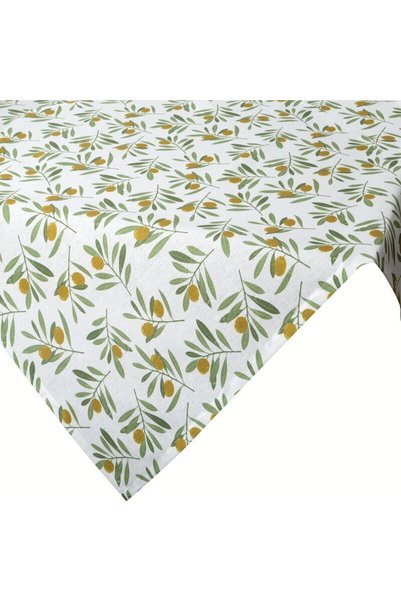Eurofirany Obrus plamoodpornic 85x85cm alb-verde cu motiva de olite