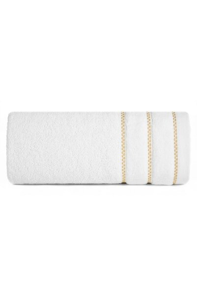 Eurofirany Prosop de baie Dona 30x50cm, alb, cu bordura din catifea si fir me...