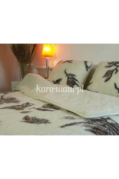 Kampol Set 4 piese lenjerie de pat, Kampol, Lana, 175 x 200 cm, Bej/Maro