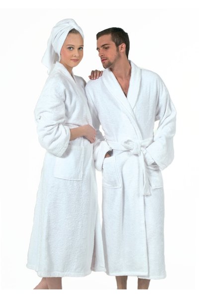 Luna Halat de baie unisex, Luna, bumbac, 350g/m2, alb, L/XL