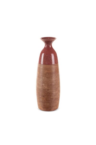 Eurofirany Vaza decorativa Elda, ceramica, rosie, 18x17cm
