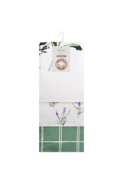 Eurofirany Set de 3 carpe de bucatarie LAVENDER 50 x 75 cm crem