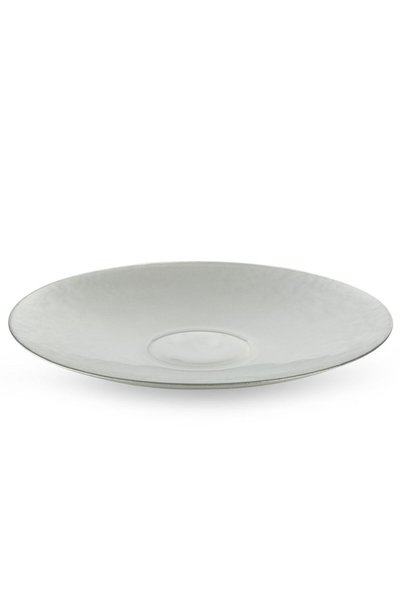 Eurofirany Farfurie decorativa, fi 37x4cm, argintie, sticla