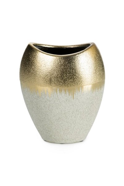 Eurofirany Vaza decorativa, Eurofirany, Max 1, crem, auriu, 18x10x21 cm