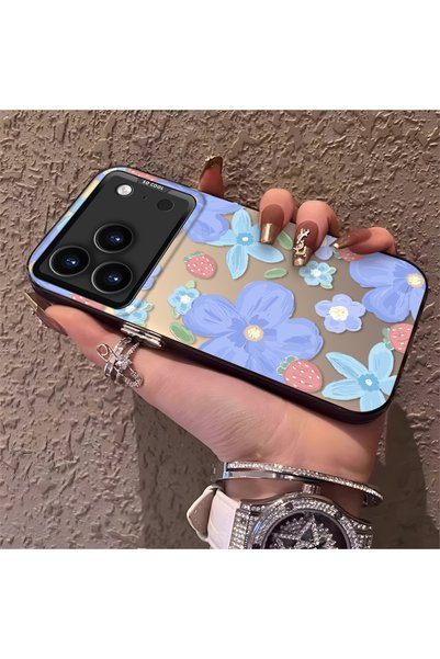 CHICASELUX حافظة بنمط زهور الفراولة متوافقة مع هاتف iPhone 17 Pro Max، واقية،...