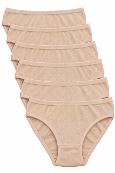 REN Women's Ten 6-Pack 100% Cotton Patterned Openwork Bikini Panties