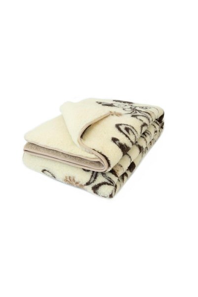 Kampol Patura de lana merinos 200x220 Sofio ornamente maro crem Produse de re...