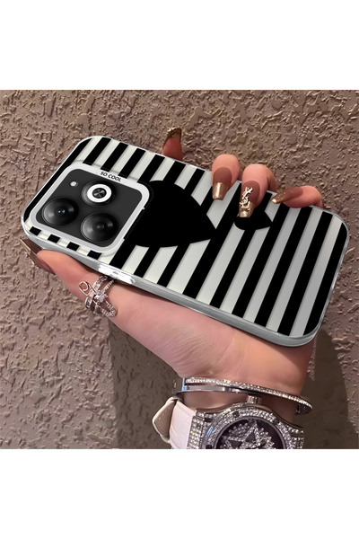 CHICASELUX Tecno Spark Go 2024 Compatible Striped Black Case, Shockproof Sili...