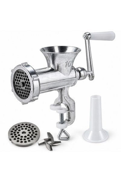 Generic Brand Mașină manuală de tocat carne nr. 10, din aliaj de aluminiu, cu...