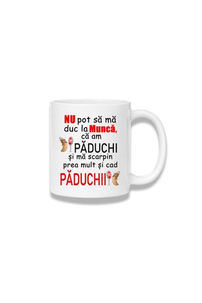 Fabricacucadouri.ro Cana ceramica 380 ml – Nu pot sa duc la munca – mesaj cu ...