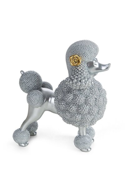 Eurofirany Figurina decorativa, Eurofirany, Eldo 1, caine, argintie, 17x9x19 cm
