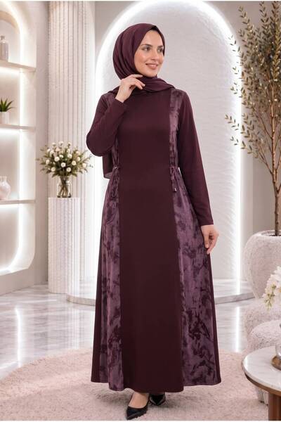 ModaMinar فستان نسائي من القطن الممشط بتفاصيل كوربا وحزام خصر مطاطي للموسم ال...