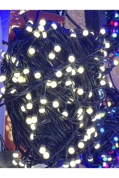 OEM Instalatie LED V8 cu fir negru, 400 LED, 50 m, alb cald