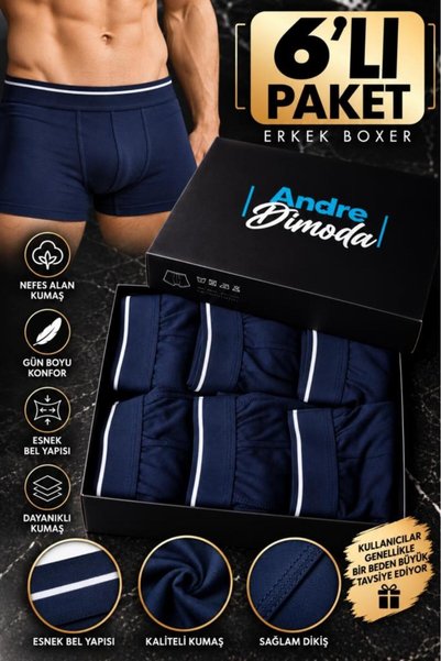 trendybee Men's Cotton Boxer 6-Piece Pack Comfortable Fit in Special Box Dark...