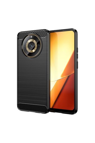 BURAQ For Realme Narzo 60 Pro Carbon Fiber Brushed Texture TPU Phone Case(Black)