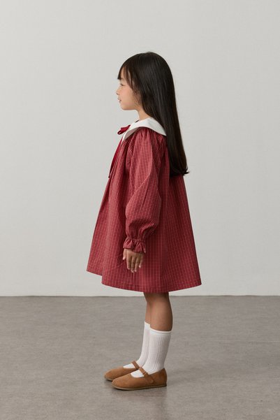 Fahhar Kids Small Plaid Dress Red
