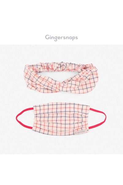 Gingersnaps قناع بناتي منقوش مع شريط مطاطي