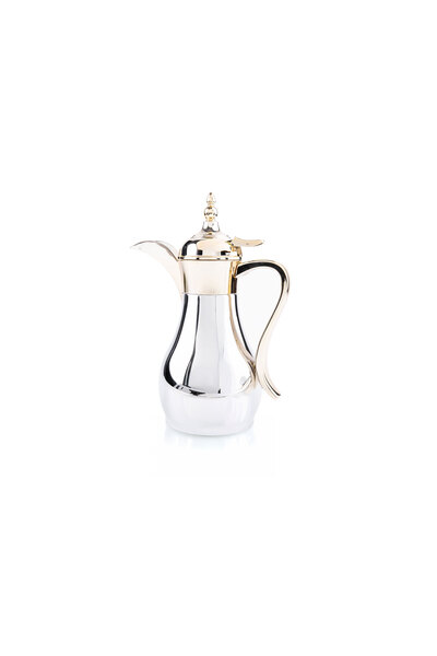 Alsaif Home Stainless Steel Coffee Dallah - 300 ml | Silver & Gold