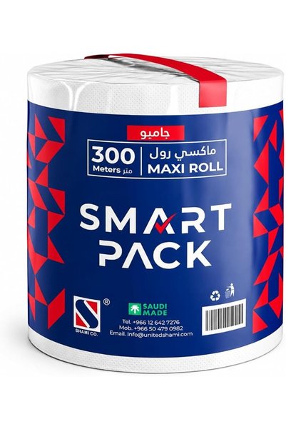 SMARTFIRE لفة ماكسي سمارت باك - لفة مناديل ناعمة ومتينة بطول 300 متر |   قدرة...