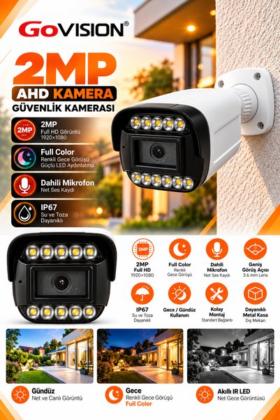 PRONEX GoVision 2MP AHD Full Color Gece Görüşlü Kamera
