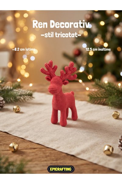 Epic Crafting Obiect Decorativ in forma de Ren Tricotat