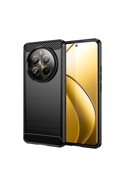 BURAQ For Realme 12 Pro 5G Carbon Fiber Brushed Texture TPU Phone Case(Black)