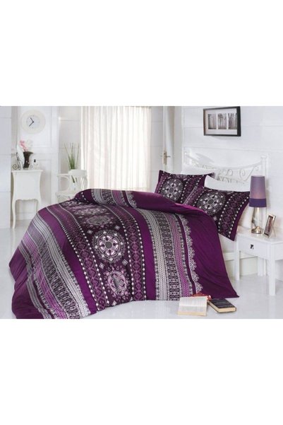 Faro Set lenjerie de pat, Valentini Queen, Fiolet, violet, 3 piese, 160x200 cm