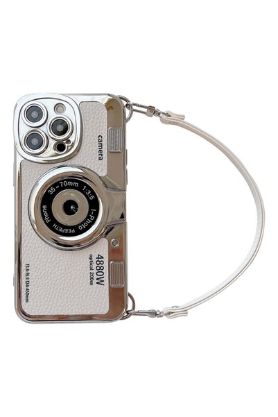 BURAQ For iPhone 13 Camera Style Phone Case(White)