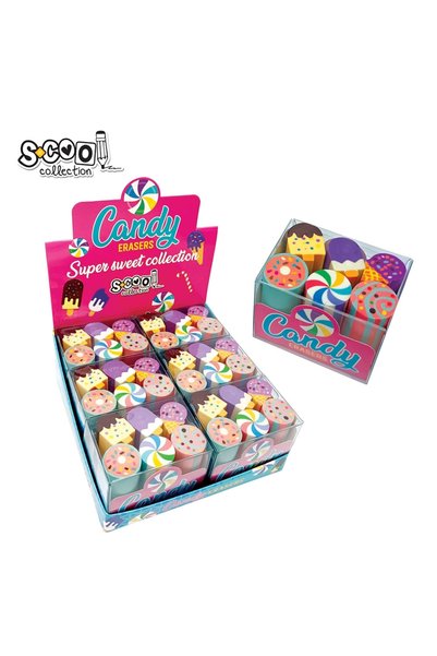 S COOL Set of 6 colored erasers, Sweets model, 6 pcs/box PVC - S-COOL
