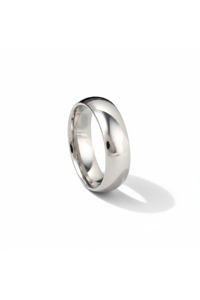 Alviro Inel unisex clasic din oțel inoxidabil 316L, argintiu, mărimea 22, 6 mm
