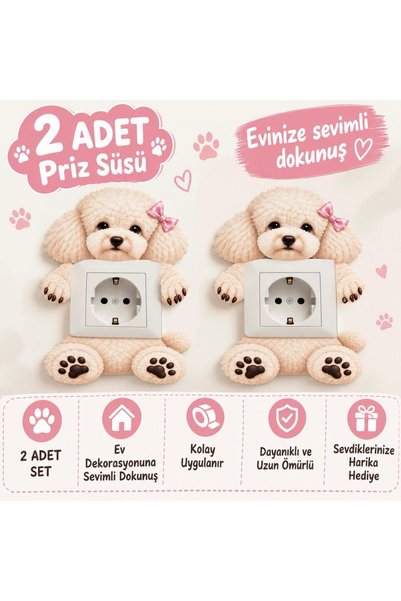 Buki'nin Atölyesi Slatka naljepnica za utičnicu i prekidač sa psom pudlama – ...