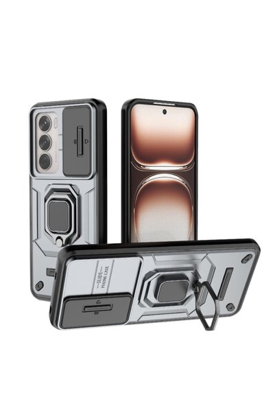 BURAQ غطاء هاتف مقاوم للصدمات لـ OPPO Reno12 Global مع حامل وحماية للكاميرا (...
