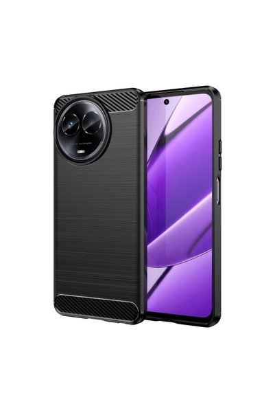 BURAQ غطاء هاتف من مادة TPU بنسيج ألياف الكربون المصقول لهاتف Realme Narzo 60...