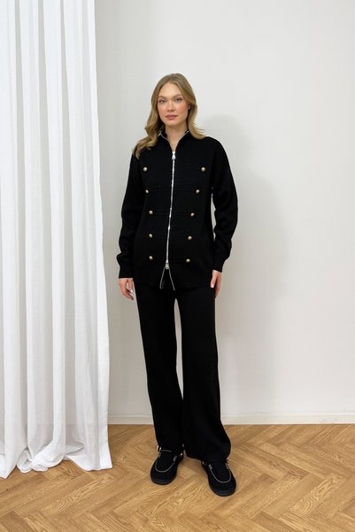 Melike Tatar Buttoned Knitwear Set 92-9204