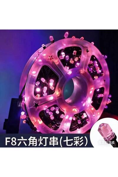 OEM LED лента на ролка, шестоъгълни накрайници, 500 LED, 50 м, розова