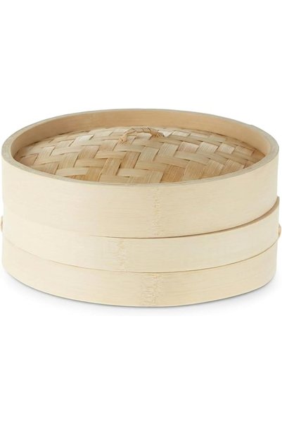 Cuisine Art CuisineArt 25cm Bamboo Steamer,2-Tiers Organic Handmade Bamboo St...