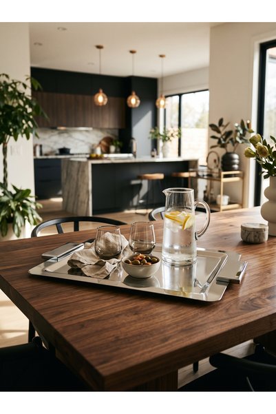 Generic Luxury Rectangular Serving Tray Stainless Steel Serving Tray