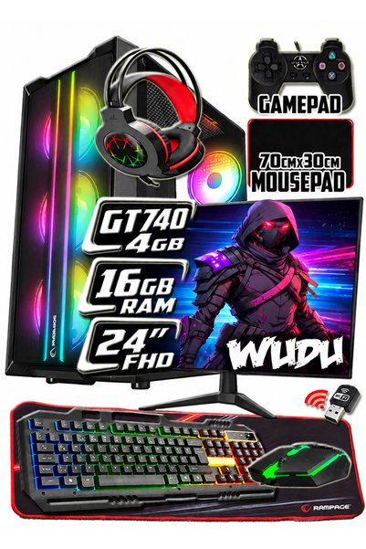WARBOX WUDU 24 Monitör i3 9100 16gb Ram 256gb Ssd 250gb Hdd GT740 DDR5-4Gb E....