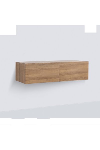 IN HOME STORE وحدة تلفزيون معلقة خشبية بتصميم عصري بسيط