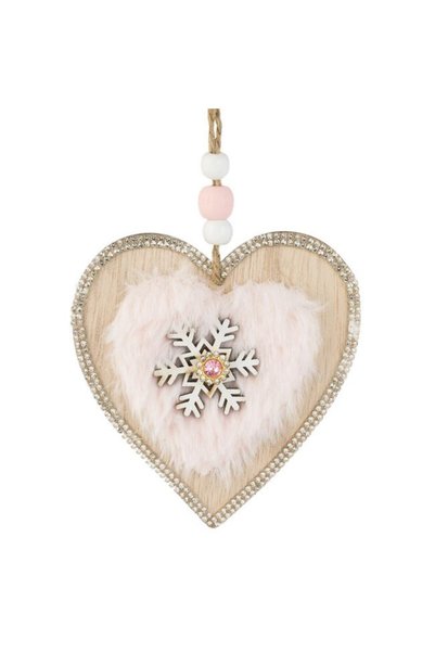 ANTBRO Ornament Brad de Crăciun Inimă din Lemn cu Strass 10cm, ANTBRO®