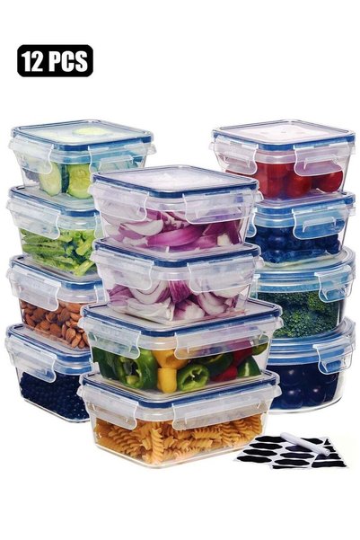 Generic JoyousSto 12-Pack Food Storage Container Set kitchen organizers Meal ...