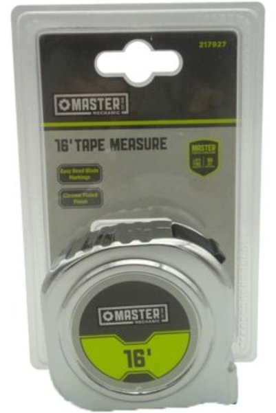 MASTER MECHANIC شريط قياس كروم CUC5019، مغلف بالنايلون، 3/4 بوصة. x 16 قدمًا....