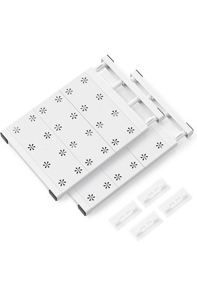 Generic 2 Pcs Extendable Closet Shelf, Adjustable Storage Rack, White Wardrob...