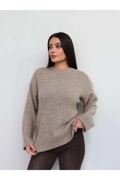 ESRAHELVACI Glitter bicycle collar oversize sweater