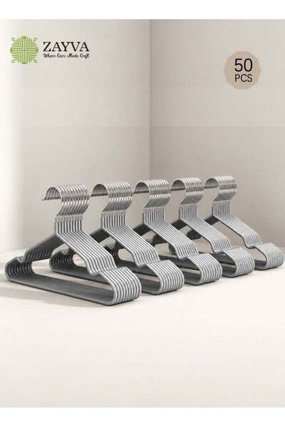 Generic ZAYVA 50-Piece Cloth Hangers Sturdy Non-Slip Flocking Cloth Hanger fo...
