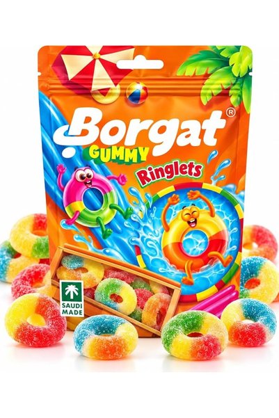Borgat كيس حلوى جيلي رينجليتس، 80 جم - عبوة من قطعة واحدة