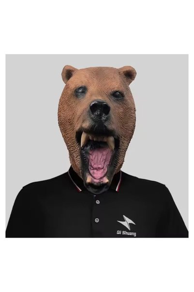 Zherqon Mască de urs din latex pentru petreceri, Revelion, bal mascat, carnav...