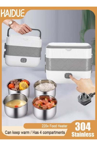 Generic Haidue 2-Layer Portable Electric Food Heater Lunch Box, Mini Removabl...