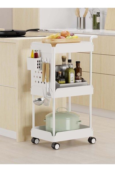 Noon East 3 Tier Steel Utility Storage Cart, Easy Use with Wheels Included - ...